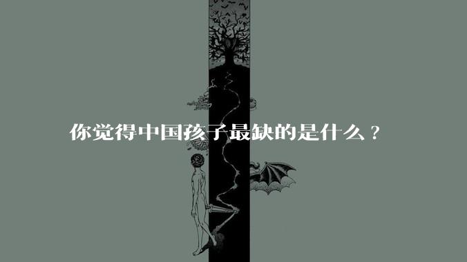 你觉得中国孩子最缺的是什么?
