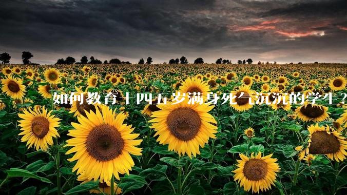 如何教育十四五岁满身死气沉沉的学生？