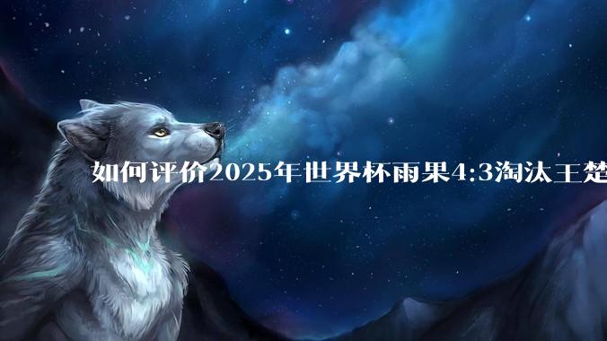 如何评价2025年世界杯雨果4:3淘汰王楚钦？