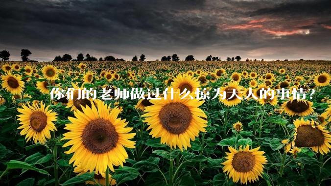 你们的老师做过什么惊为天人的事情？